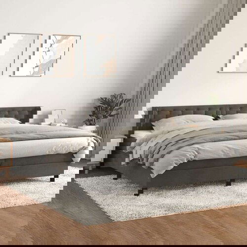  S oprugama i madracem tamnosivi 200x200 cm baršunasti Cijene