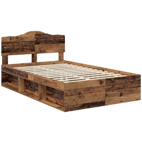  Okvir za krevet s uzglavljem Staro drvo 120 x 190 cm Slike
