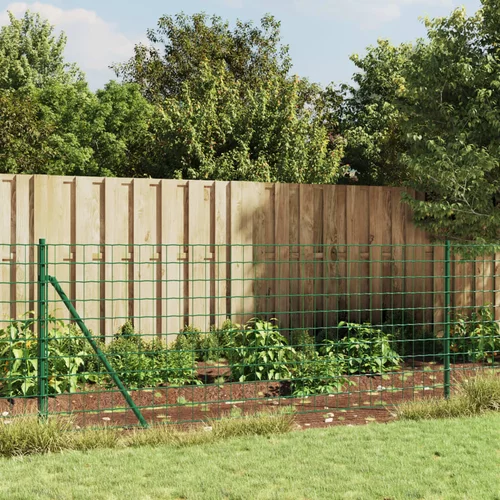 vidaXL Ograda od žičane mreže sa šiljastim držačima zelena 1 1 x 25 m