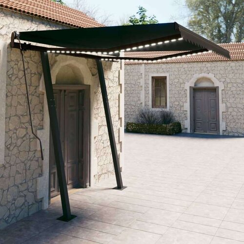  Tenda na ručno uvlačenje s LED svjetlima 3 5 x 2 5 m antracit Slike