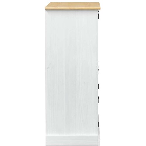  Ormar za vino Bijelo 97 x 45 x 114 cm Čvrsto borovo drvo - Bijelo Slike