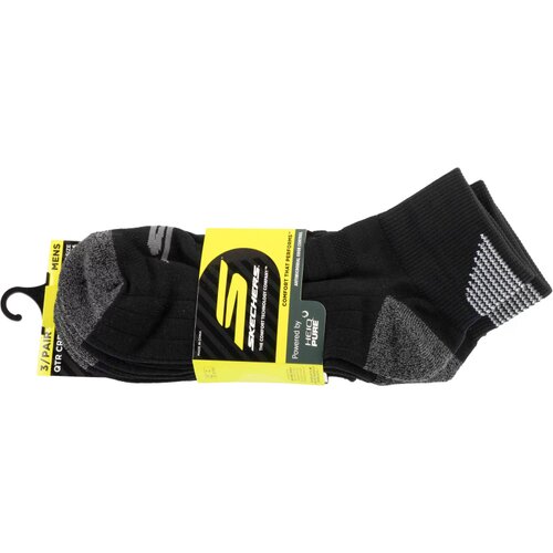 Skechers 3pk Mu&amp;scaron;ke Čarape 1/2 Terry Qtr Crew S114662-HBLK Slike