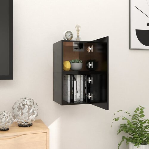 The Living Store Stenske TV omarice 2 kosa črne 30,5x30x30 cm - TV Omarica, (21376494) Slike