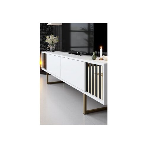 Hanah home gold line white black polica za tv Slike