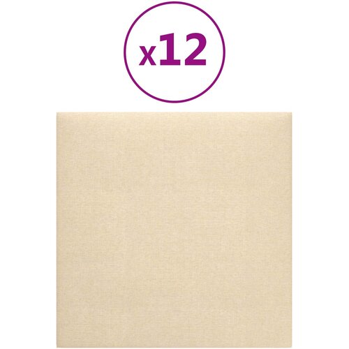  Zidna uzglavlja 12 pcs Krema 30 x 30 cm tkanina Slike