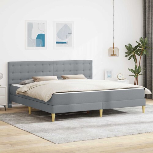  Okvir kreveta s madracem Svijetlo siva 180 x 200 cm tkanina Cene