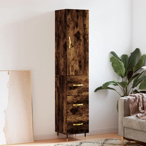 The Living Store Visoka omara dimljeni hrast 34,5x34x180 cm inženirski les - Visoka Omarica, (21429061) Slike