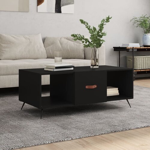 VidaXL Klubska mizica črna 102x50x40 cm inženirski les Slike