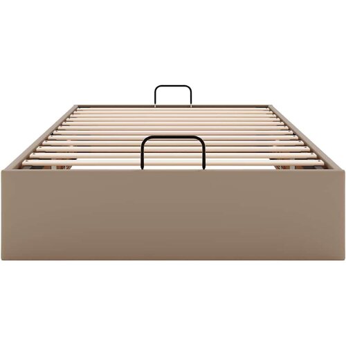 VidaXL okvir kreveta bez madraca cappuccina 90x200 cm od umjetne kože Slike