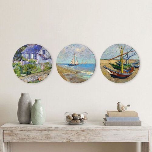 WALLXPERT 3YMDF11907 Multicolor Decorative MDF Painting (3 Pieces) Cene