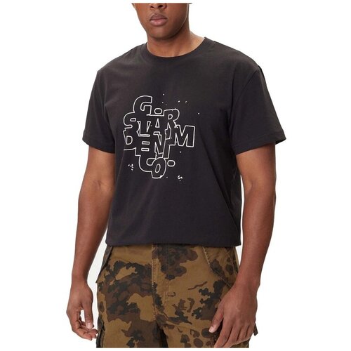 G-star Raw Majice s kratkimi rokavi HD PRINT R T Črna Slike