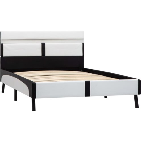  Okvir za krevet od umjetne kože LED bijelo-crni 90 x 200 cm Slike