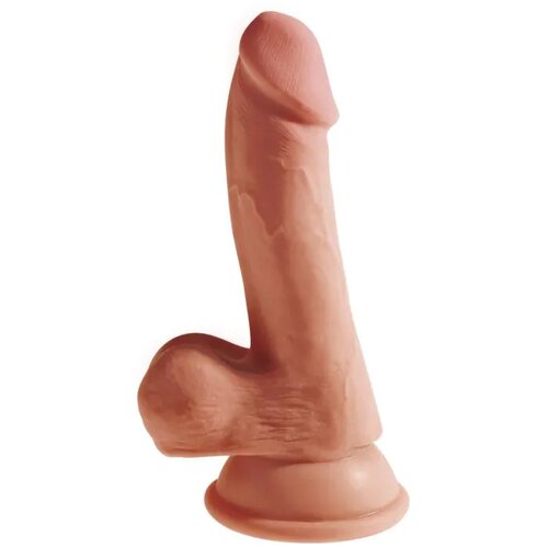 Pipedream King Cock Plus 6.5 Triple Density Dildo sa testisima, 14 cm Slike