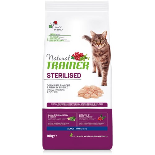 Natural trainer Cat Sterilised Adult, puran - različna pakiranja 10 kg Cene