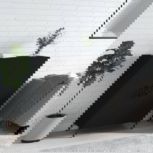 vidaXL Komoda črna 69,5x34x90 cm inženirski les Cene