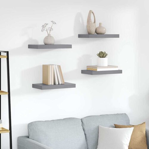  Plutajuće zidne police 4 kom sive 40 x 23 x 3,8 cm MDF Cijene