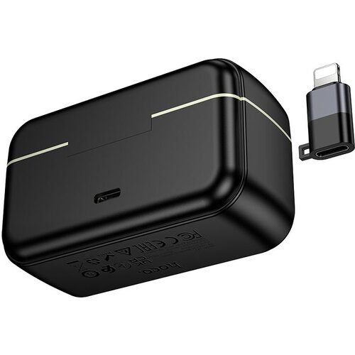 Hoco. Bežični mikrofon bubica sa kući&amp;scaron;tem za Lightning i USB-C uređaje L22 crni Slike