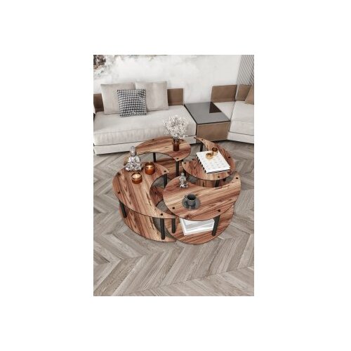 Hanah home sto za kafu yin yang 4 70 walnut Slike