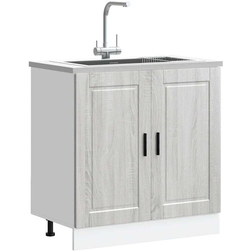 vidaXL Donji ormarić za sudoper Porto siva sonome 80x46x81,5 cm drveni Cijene