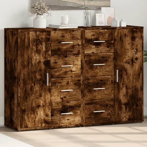 The Living Store Komoda 2 kosa dimljeni hrast 60x31x84 cm inženirski les - Komoda, (21657439) Slike