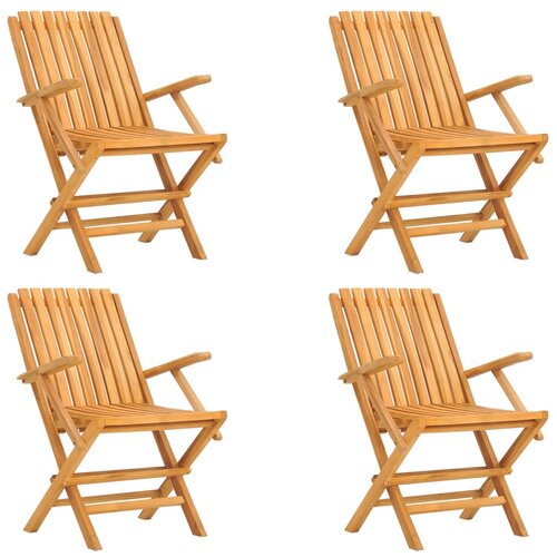 Maison Chic Zložljivi Vrtni Stoli - Stol za vrti 4 kosa 61x67x90 cm trdna tikovina JS2828, (21876117) Slike