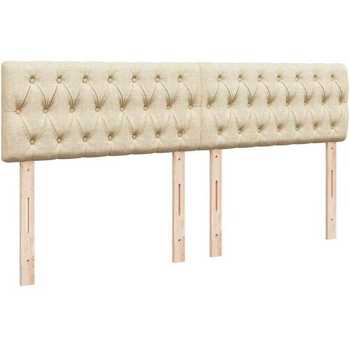 VidaXL otomanski krevet s madracem i LED krem 180x200cm od tkanine Slike