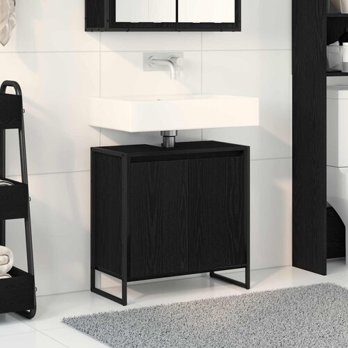  Kupaonski ormar Crni hrast 60 x 30 x 60 cm Konstruirano drvo Cene