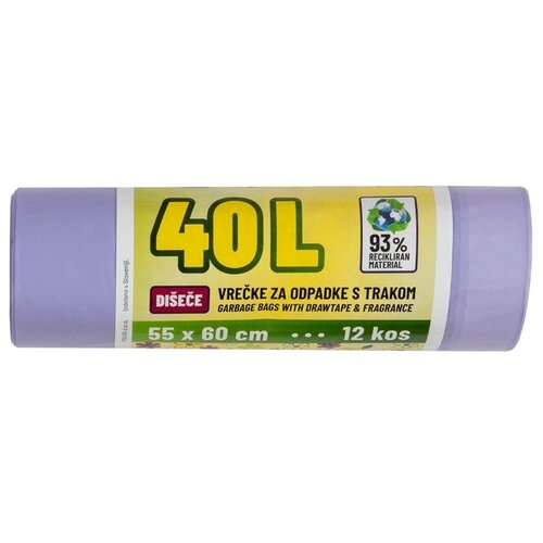 PISKAR VREČKE ZA SMETI 40 L DI&amp;Scaron;EČE 12/1 S TRAKOM 55X60 CM Slike