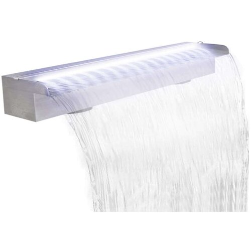  Pravokotna fontana za bazen LED slap nerjaveče jeklo 90 cm Slike