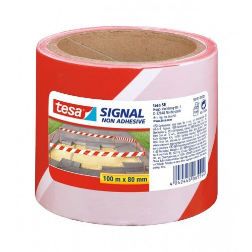 Tesa Traka za obilježavanje 80mm x 100m crveno-bijela 58137 Slike