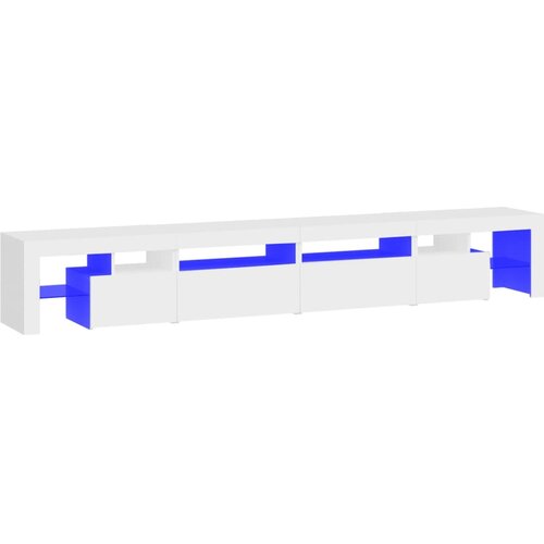 Maison Chic TV omarica - TV stojalo - Televizijska omarica z LED lučkami bela 260x36,5x40 cm, (21699676) Slike