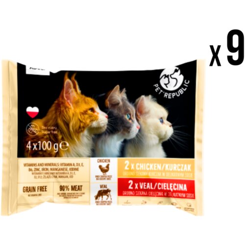Pet Republic kesice za mačke 9x (4x100g) piletina x36 kesica Cene