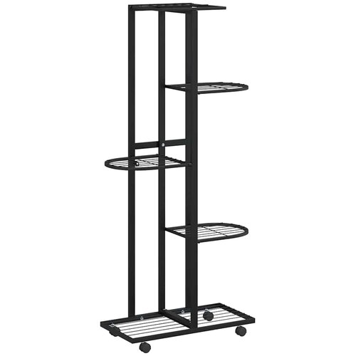  Stalak za cvijeće s 5 katova 44 x 23 x 100 cm crni željezni Slike
