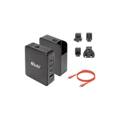 Club3d CAC-1917 strujni adapter za prijenosno računalo 140 W 1x USB-A, 3x USB-C&amp;reg; Power Delivery unutra&amp;scaron;nje područje GaN Slike