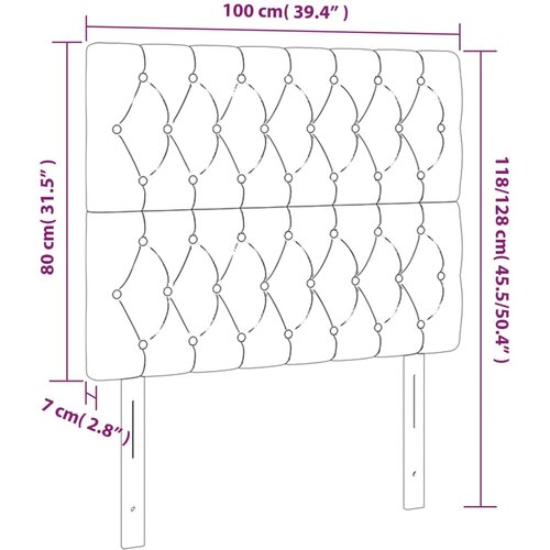  LED uzglavlje tamnosivo 100x7x118/128 cm od tkanine Slike