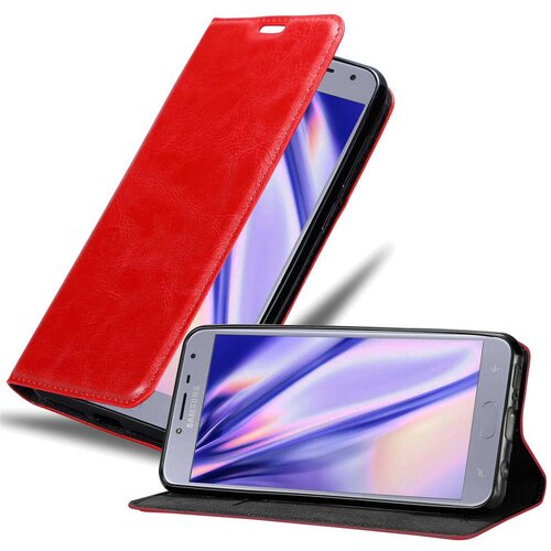 Cadorabo Ohi&scaron;je, združljivo z Samsung Galaxy J4 2018 v rdeče jabolko - Za&scaron;čitni ovitek z magnetnim zapiranjem, stoječo funkcijo in režo za kartice, (20549010) Cene