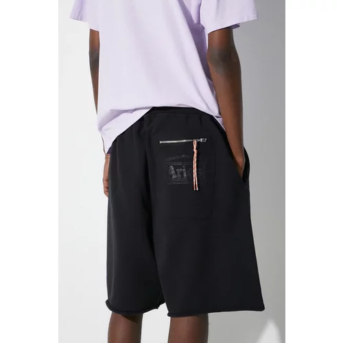 Aries Pamučne kratke hlače Premium Temple Sweatshort boja: crna, SUAR33000