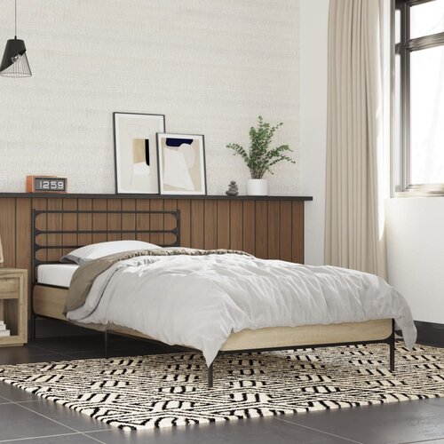 Furnova Posteljni okvir sonoma hrast 75x190 cm inženirski les in kovina, (21934772) Slike