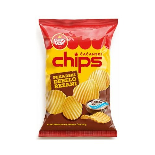 Chips Way čips pekarski debelo rezani 150g kesa Slike