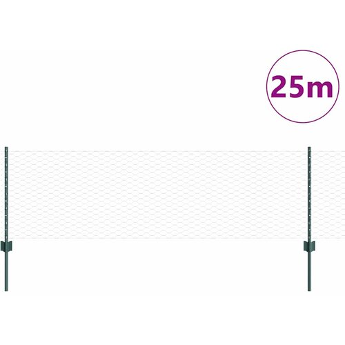  Heksagonalna ograda s stubom 25 x 0,6 m Čelik premazan PVC-om Slike