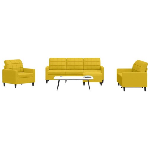  4-dijelni set sofa s jastucima žuti bar&scaron;unasti Cijene