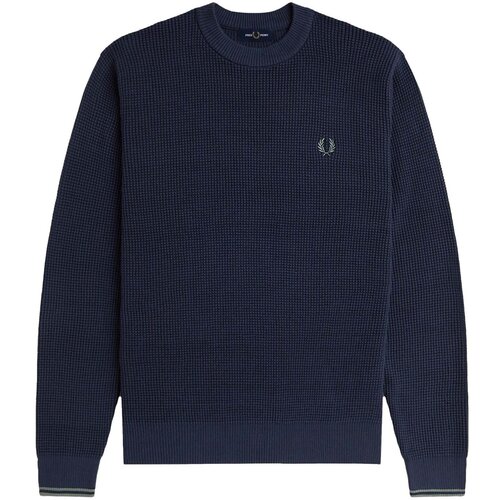 Fred Perry Puloverji Fp Waffle Stitch Jumper Modra Slike