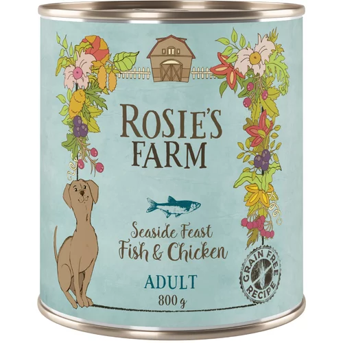 Rosie's Farm Varčno pakiranje Adult 24 x 800 g - Riba in piščanec