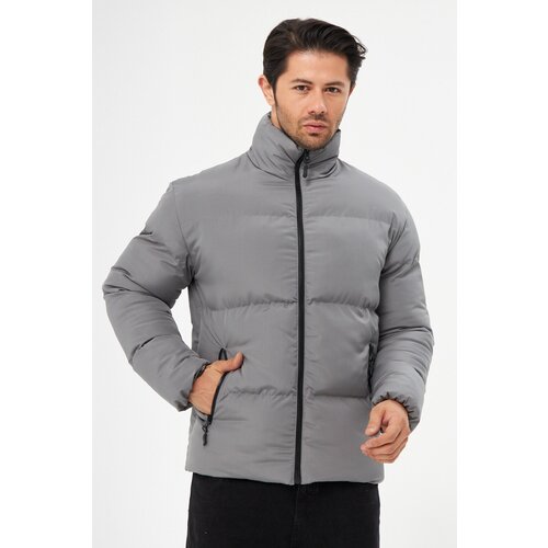 D1fference Men&amp;#039;s Gray Inner Lined Water And Windproof Inflatable Winter Coat. Slike