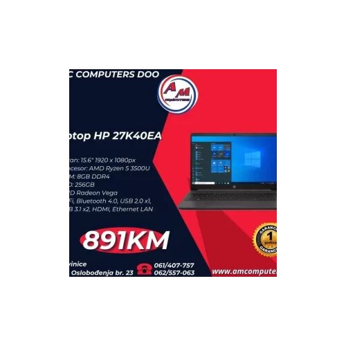 HP Laptop 255 G8 R5/8G/256G SSD/DOS (27K40EA) Cene