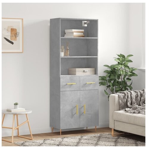 vidaXL Visoka komoda siva betona 69 5x34x180 cm od konstruiranog drva Cijene