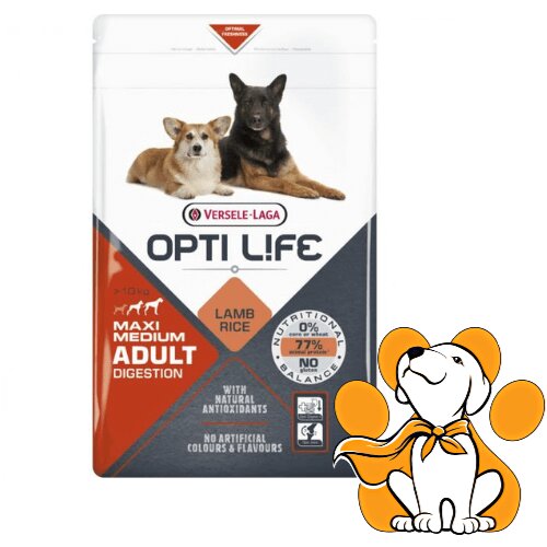 Opti Life Versele-Laga Digestion M&L 12.5kg, Hrana Za Velike Pse Sa Jagnjetinom Cene