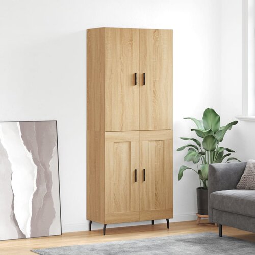 vidaXL Visoka komoda sonoma hrast 69,5x34x180 cm inženirski les Cene