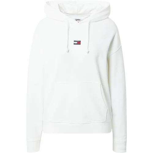 Tommy Jeans WOMEN'S WHITE SWEATSHIRT WITHOUT ZIP
