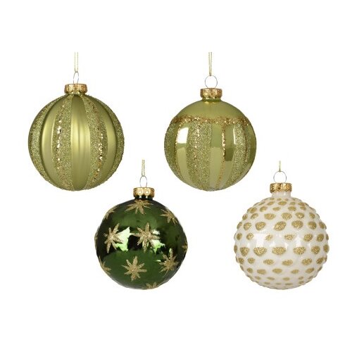 DEKOR DOM dekoracija - hanging bauble glass 8cm 062883 - green assorted - kmg ( 045638 ) Cene